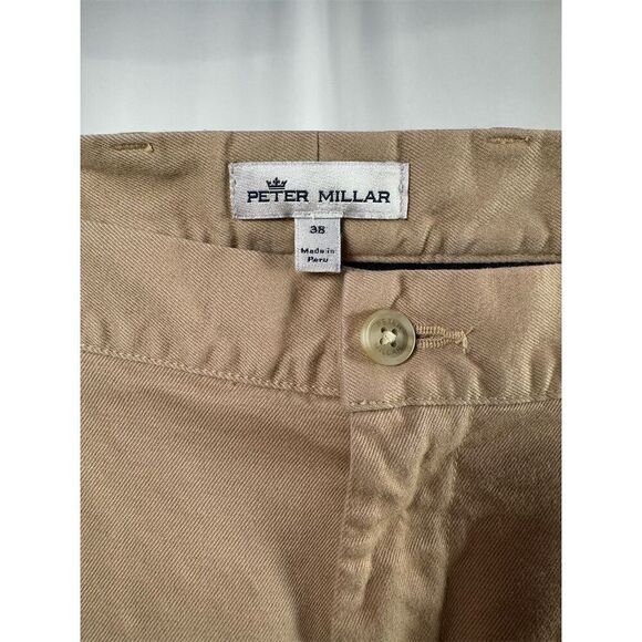Peter Millar Men's Pima Cotton Flat Front Chino‎ Pants in Beige Size 38 x 34 - Picture 2 of 7